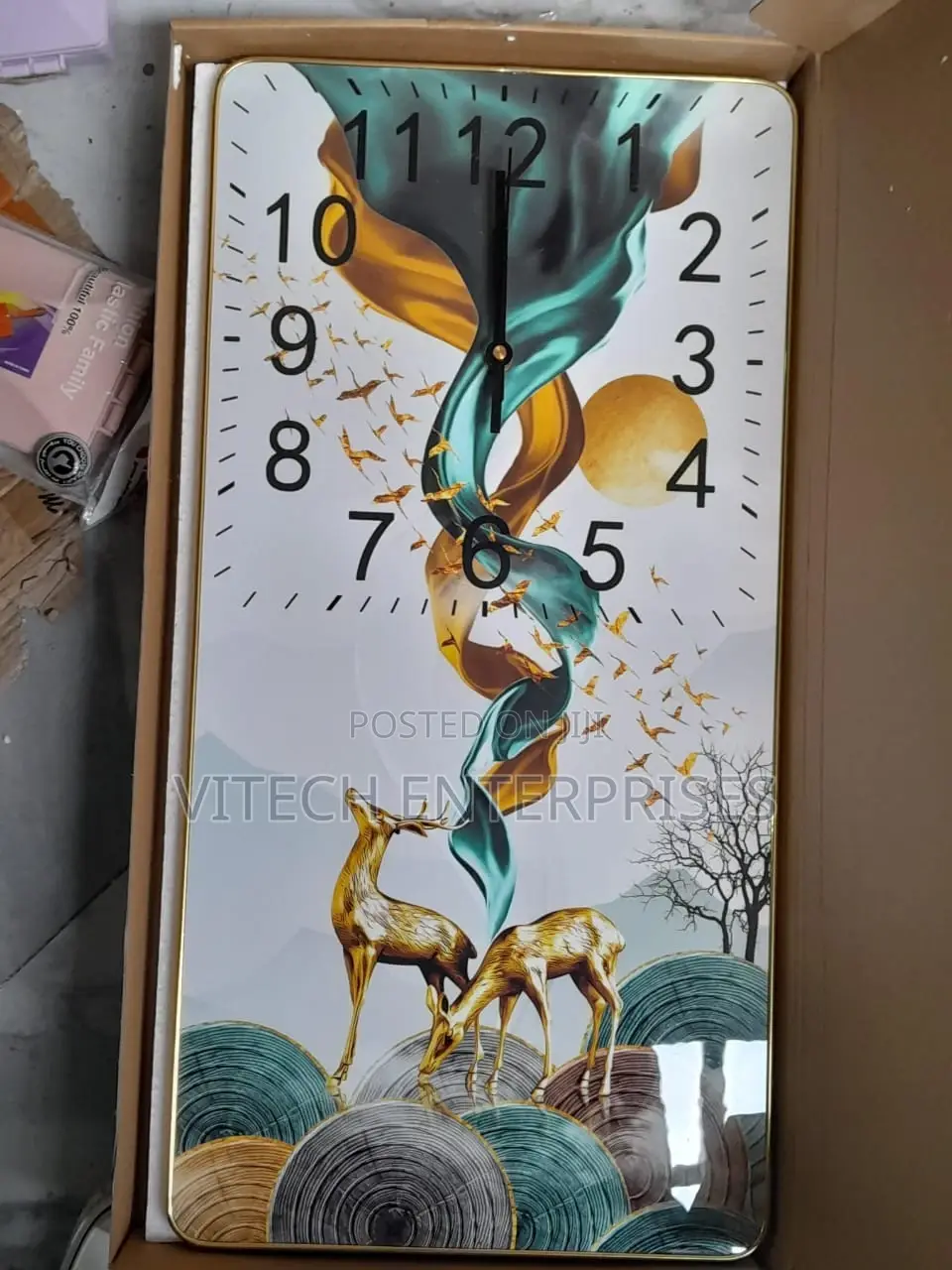 Rectangular Crystal Porcelain Clock