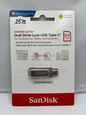Sandisk Ultra Dual Drive Luxe USB Type-C Flash Drive 64GB