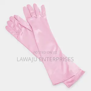 Long Pink Opera Satin Gloves