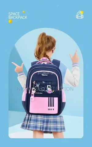 Pink Blue School Bag