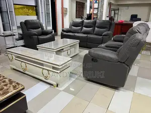 Dark Grey 6 Seater Recliner Sofa Set