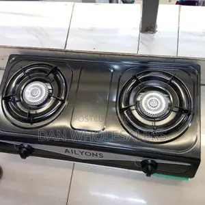 GS013-2 Gas Cooker Ailyons Stainless Steel 2 Burner Black