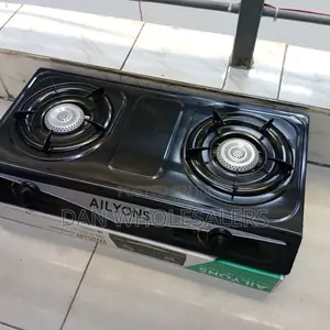Ailyons Gas Cooker Stainless Steel 2 Burner Black