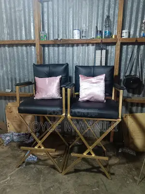 Makeup Chair, Black With a Pillow 