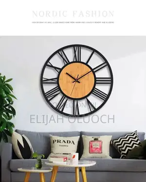 *Antique Wall Clock With Bamboo Detail