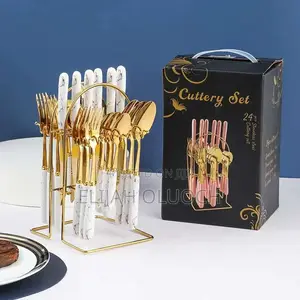 *24 Pc's High-Quality Cutlery Set With Stand