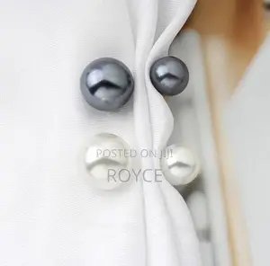 Double Pearl Safety Pin Decorative Brooches ( 2pcs Set)