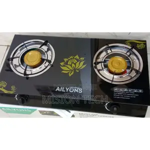 Ailyons 2 Burner Glass Top Gas Cooker With Double Burner,