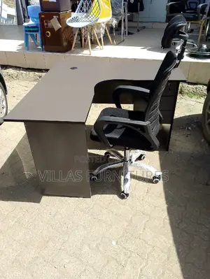 L Shaped Office Desk and Chair
