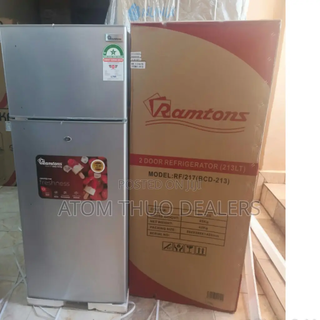 Silver Ramtons RM/217 Double Door 213L Refrigarator