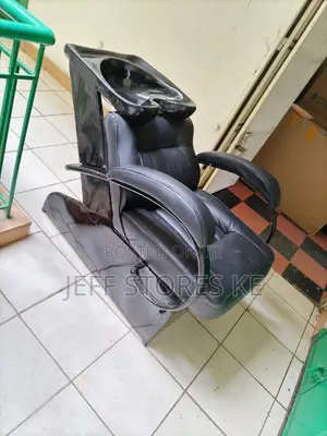 Black Plain Covered Shampoo Sink /Unit