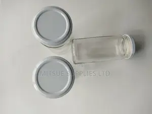 Set of 10 Spice Jar 250ml With White Lids - 55mm by 130mm