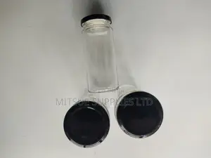 Set of 10 Spice Jar 250ml With Black Lids - 55mm by 130mm