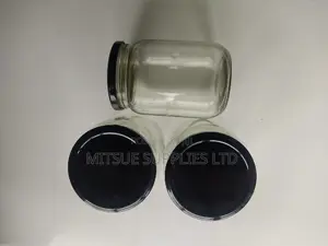 Set of 10 Mason/Glass Jars 720ml With Black Lids- 82x132mm