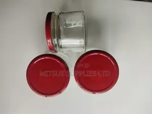 Set of 15 Mason/Glass Jars 330ml With Red Lids- 82x75mm