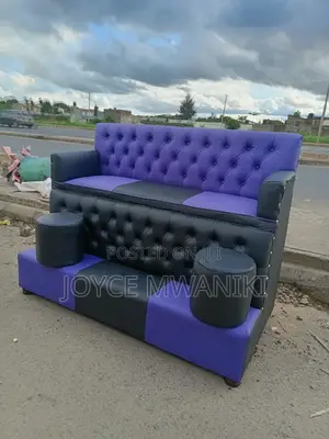 Pedicure Seat, Purple Black 3 Seater