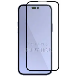 iPhone 14 Pro Max Full Cover Glass Screen Protector (Black)