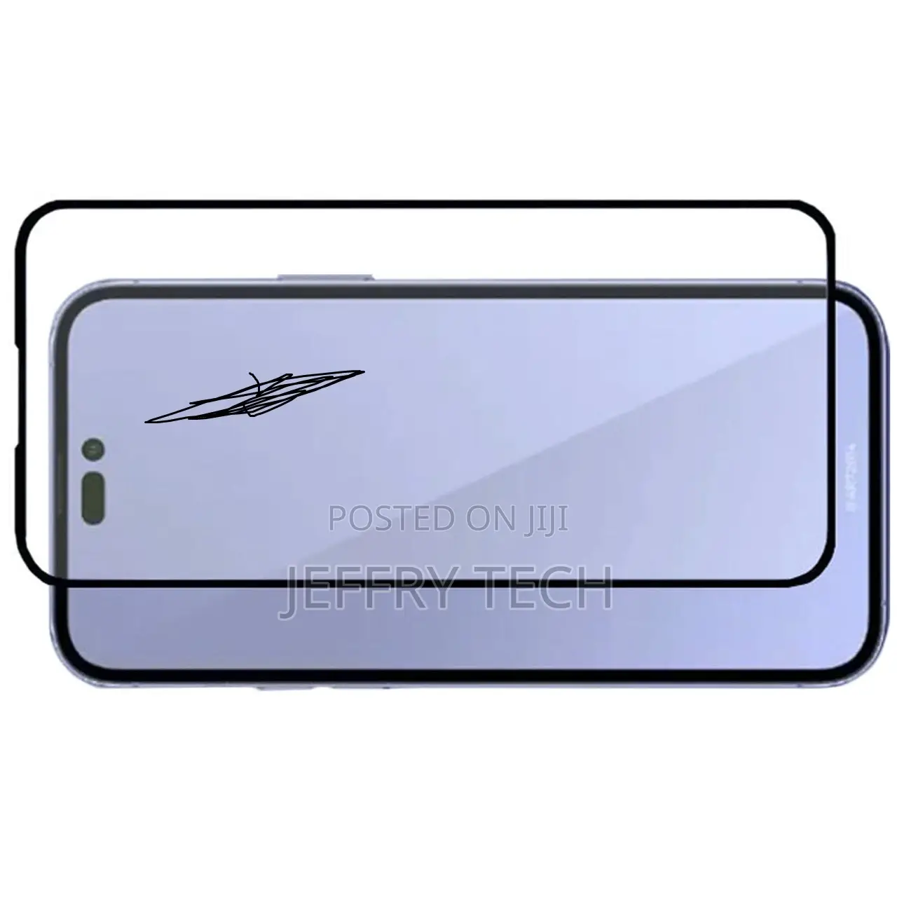 iPhone 14 Pro Max Full Cover Glass Screen Protector (Black)