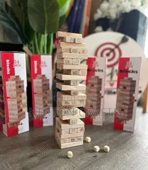 Wooden Jenga Tower Game With Numbers