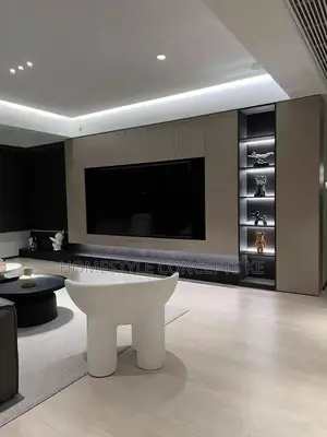 Fluted Panels Marble Sheet Combo TV Niches for Homes