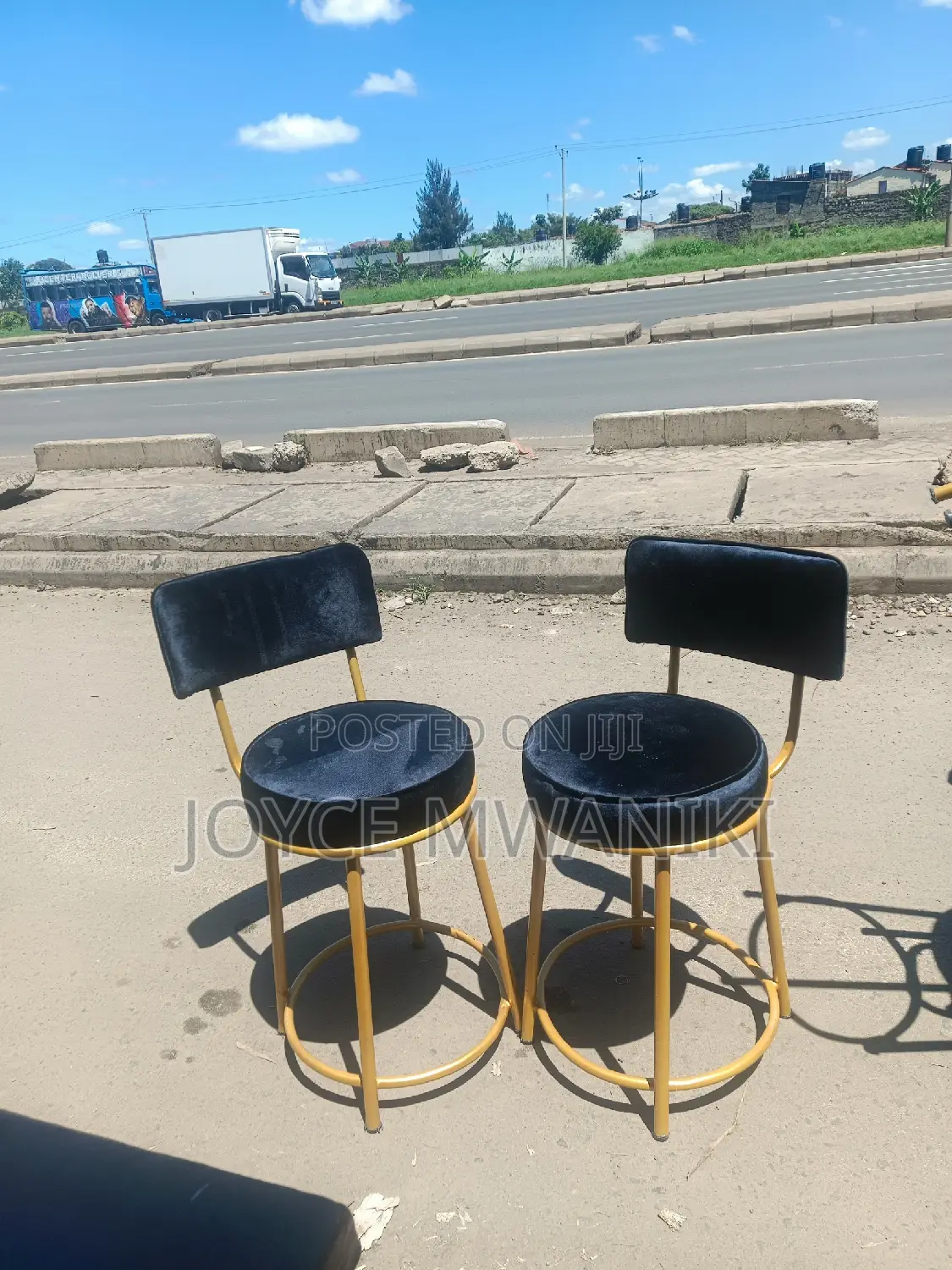 Low Stools, Black and Gold 
