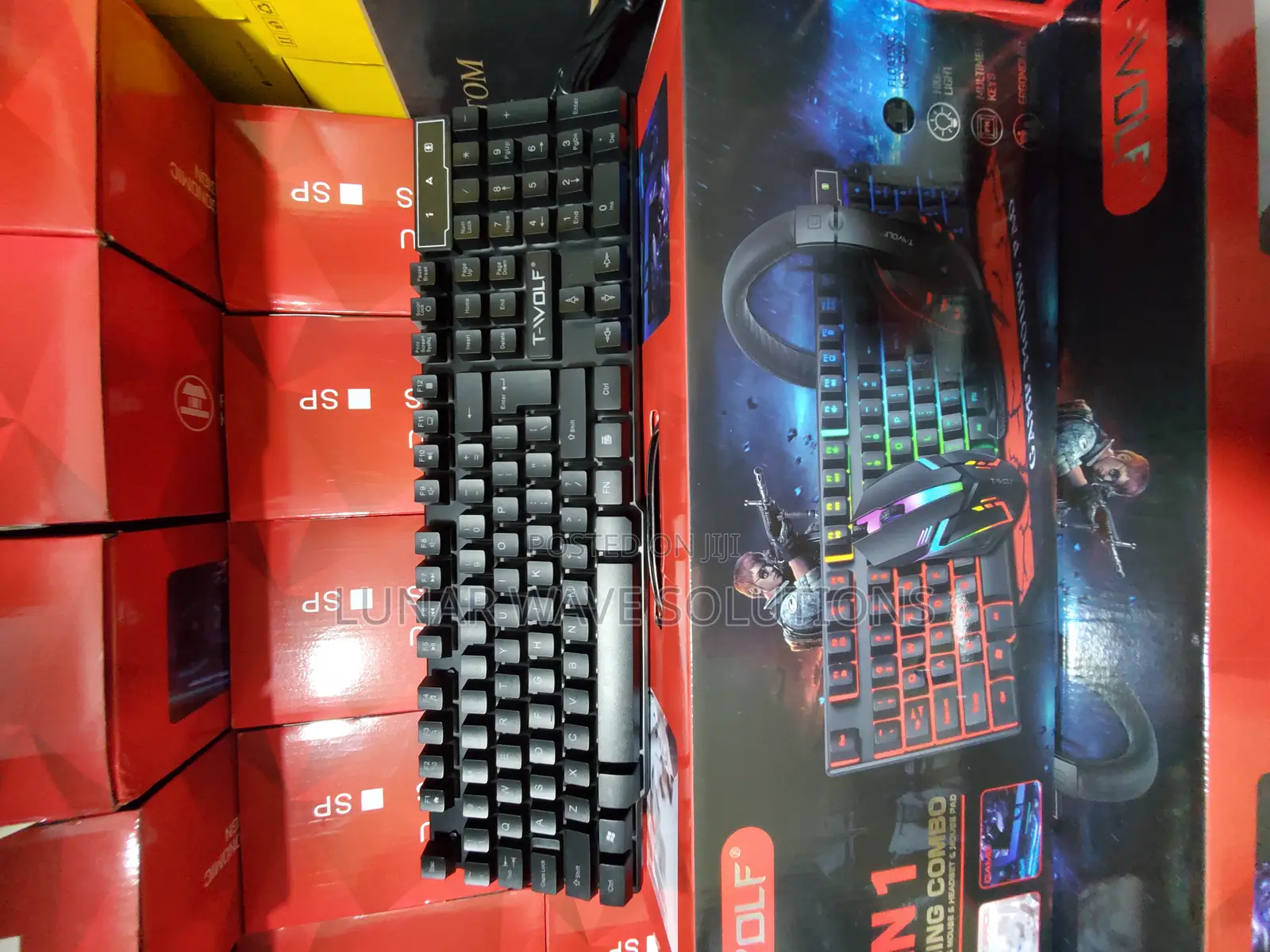 Gaming Keyboard With Headphones and Mouse