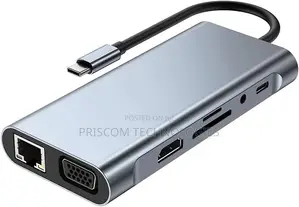Type-C 12-in-1 Docking Station Adapter With HDMI VGA LAN SD