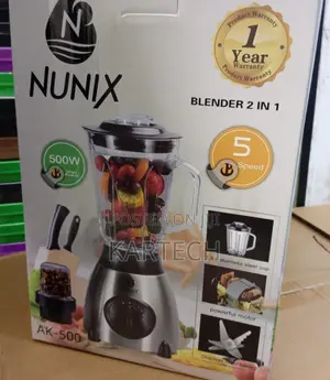 Nunix 2 In1ak500 Blender With Glass Jar