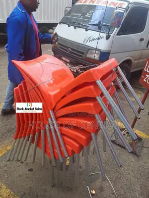 Red Armless Plastic Chair