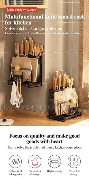 Knife Holder Wall Mount Black