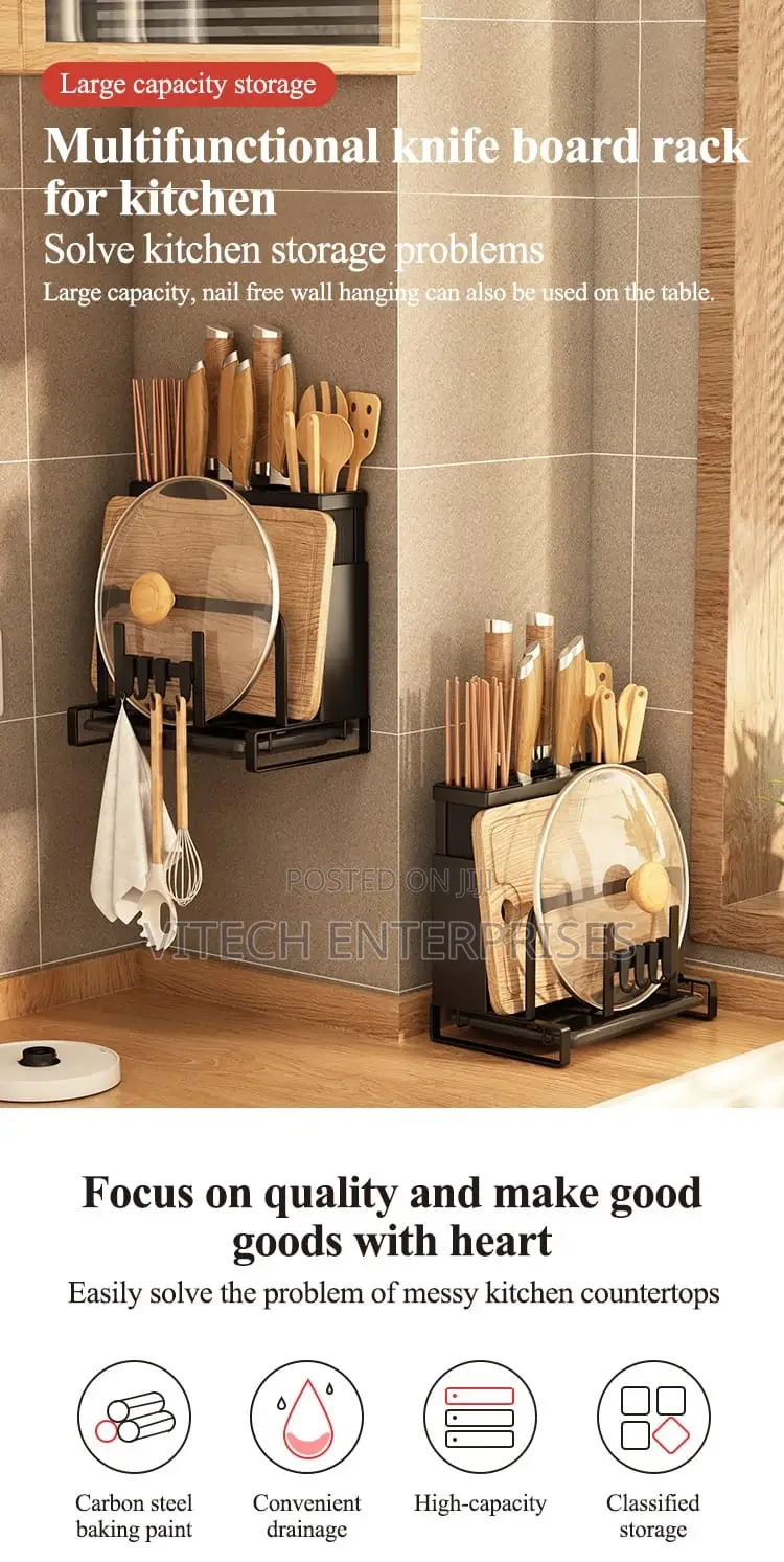 Knife Holder Wall Mount Black