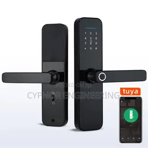 Wooden Door Access With Mystery With Biometric Lock