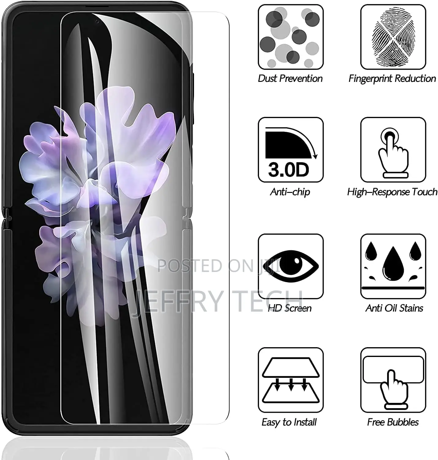 Hydrogel Screen Protector Guard, Samsung Z Flip 4 (Front An
