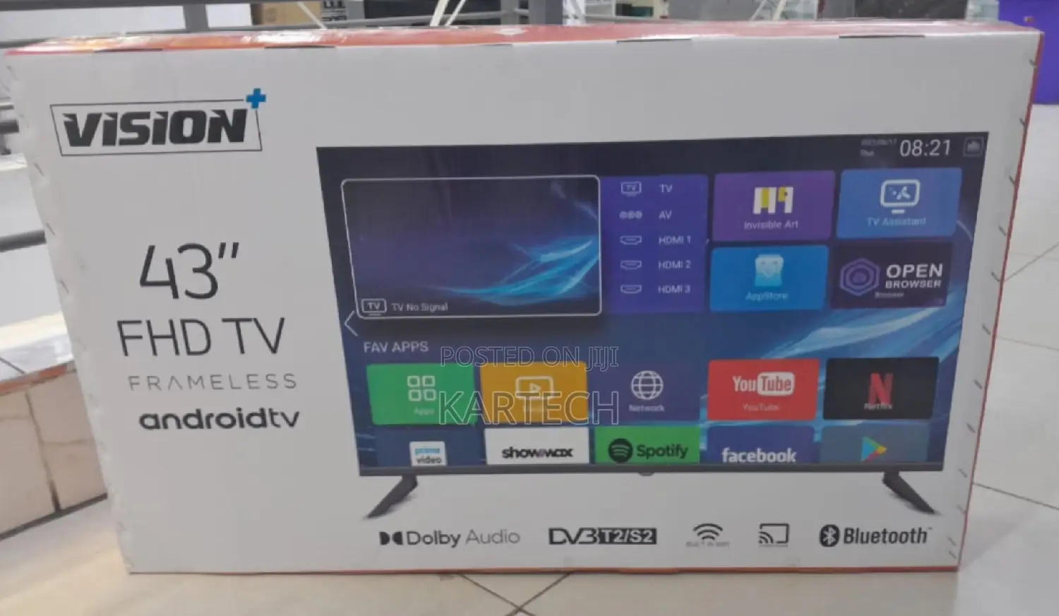Vision+ 43 Inch Smart Android Frameless Tv