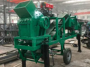 Small Mobile Diesel Glass Clay Coal Limestone Hammer Crusher