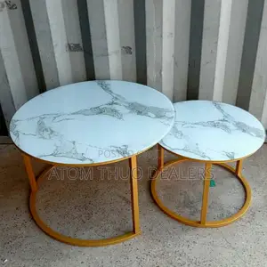 White Marble Nesting Coffee Table (Glass Effect)