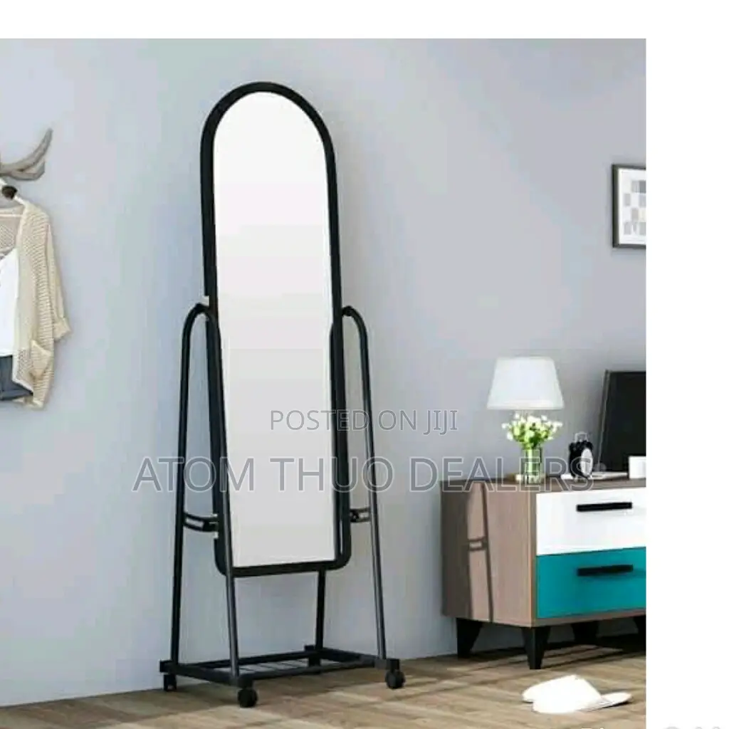 Black Dressing Mirror Full Length With Wheels 