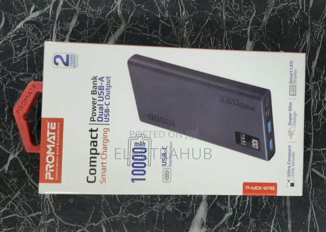 Promate Bolt-10pro 10000mah Compact Power Bank