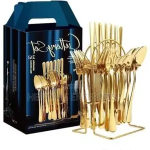 Cutlery Spoon Fork 24 PCS Set Golden