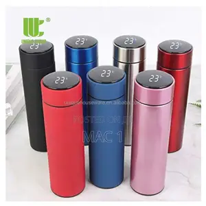 Thermal Flask With Thermometer Hugh Quality Matte Finish