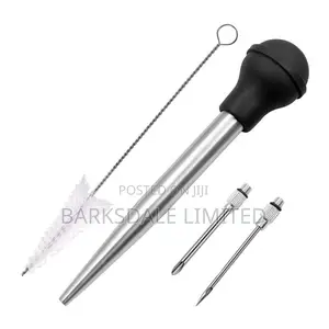 Stainless Turkey Baster Silicone Bulb Marinade Injector