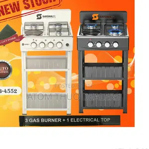 New Automatic Sayona 3G+1E Standong Cooker With Shelves 