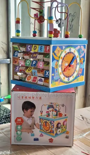 Wooden Activity Box for Kids With Different Games