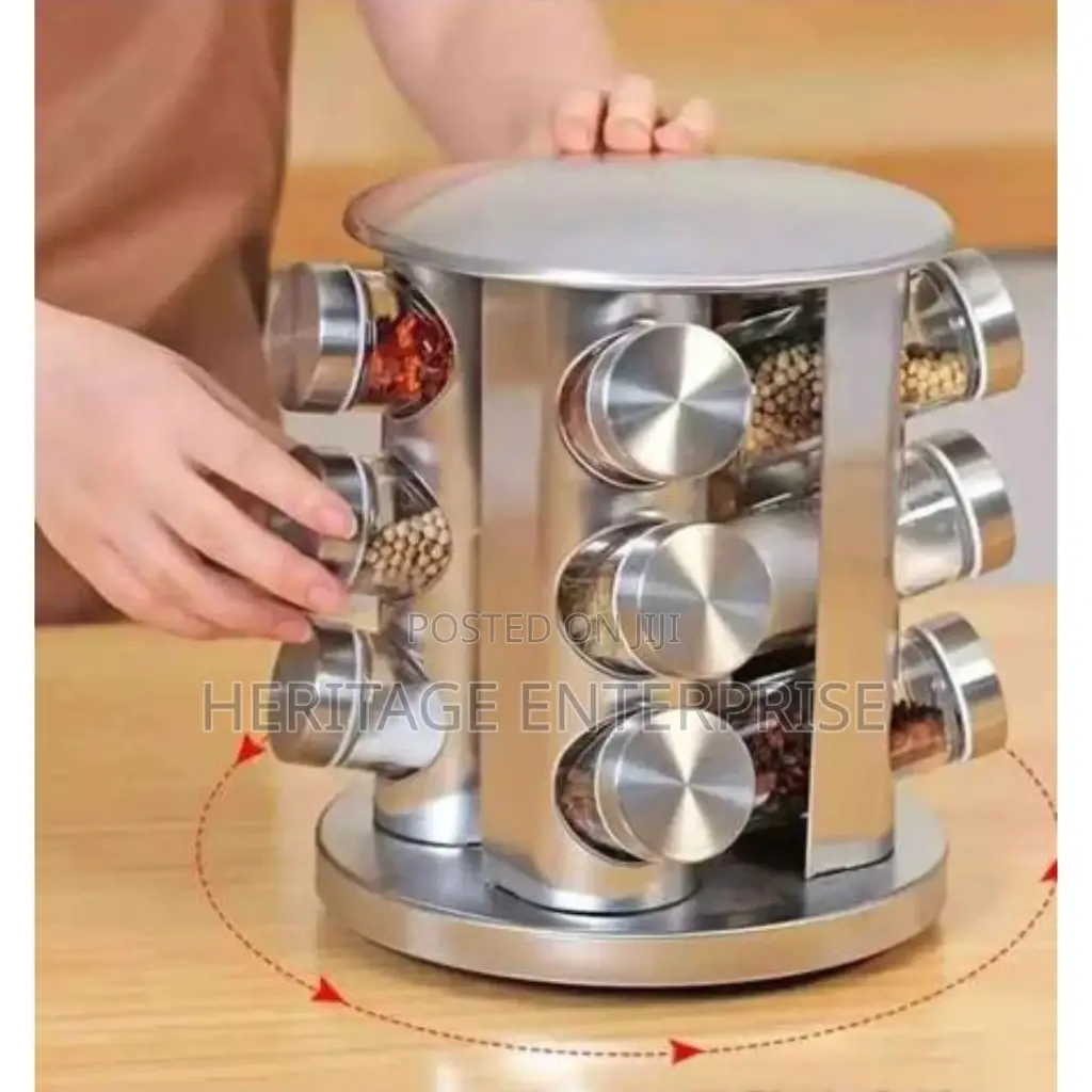 Rotating Spice/Seasoning Rack Organizer With 12 Jars