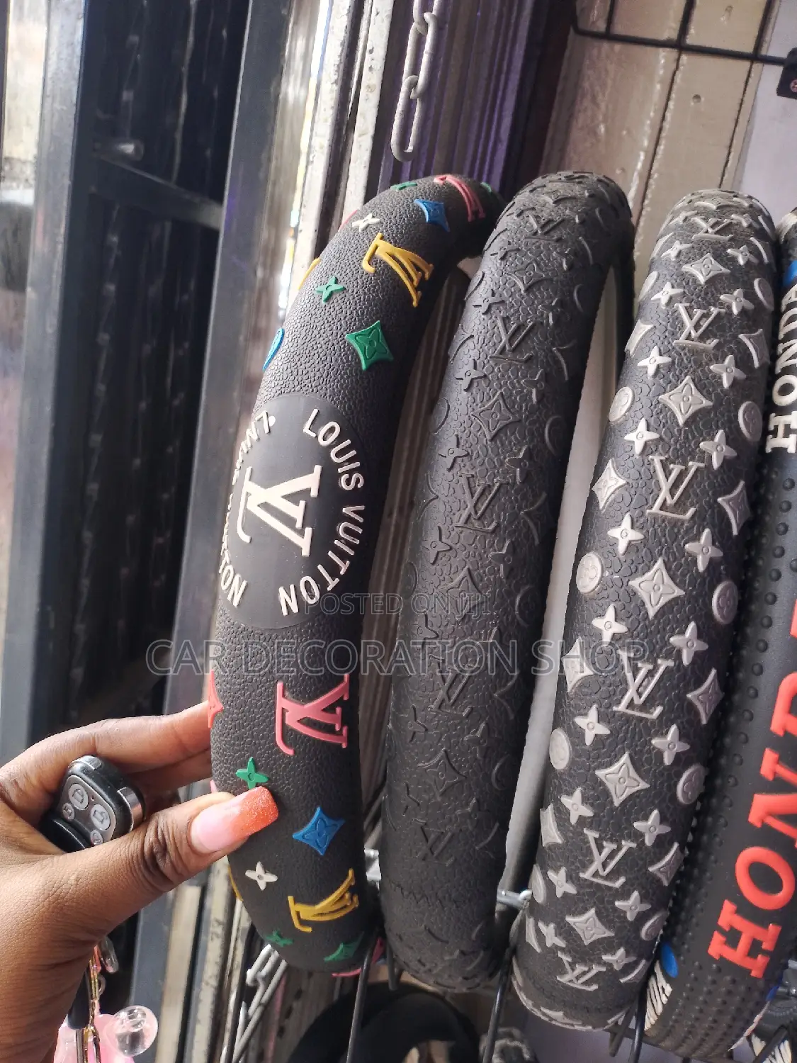 Black, Grey,Colored Louis Vuitton Steering Wheel Cover