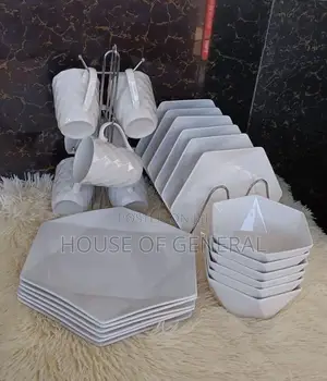 24pc Hexagonal Ceramic Dinner Set