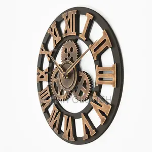 3D Roman Vintage Gear Pocket Wall Clock