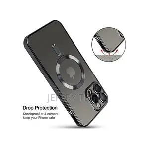 For iPhone 14 Pro Clear Magsafe Back Cover (14pro,Black)