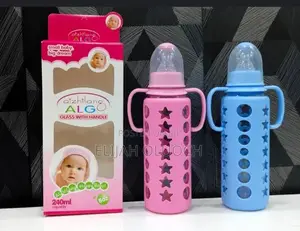 Baby Glass Feeder Bottle With Hand and Silicon Cover