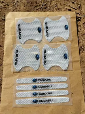 8pc Subaru Door/ White Antiscratch Stickers